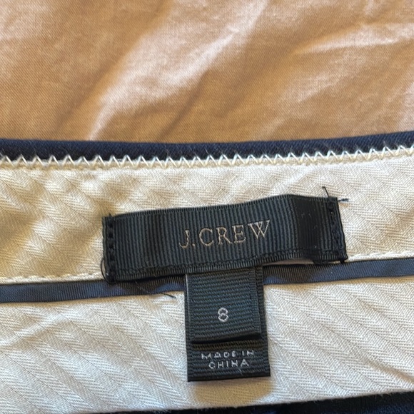 Navy blue J Crew cotton cropped pant - Picture 3 of 4